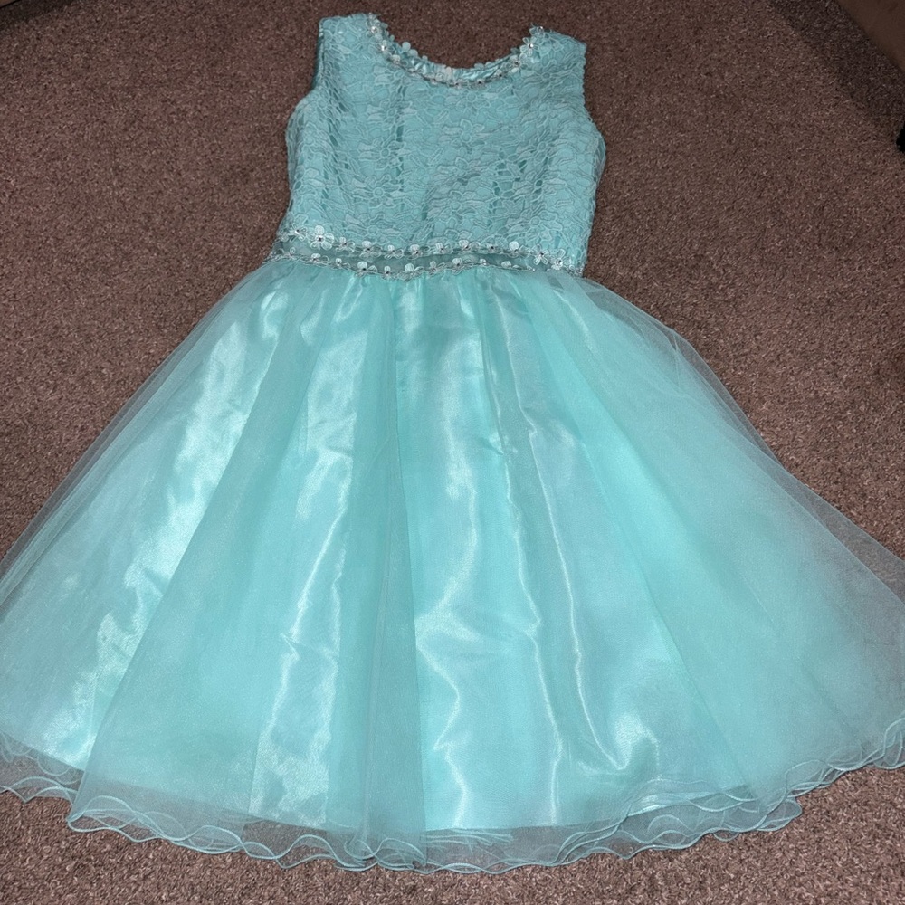 Elegant Aqua Kids Dress